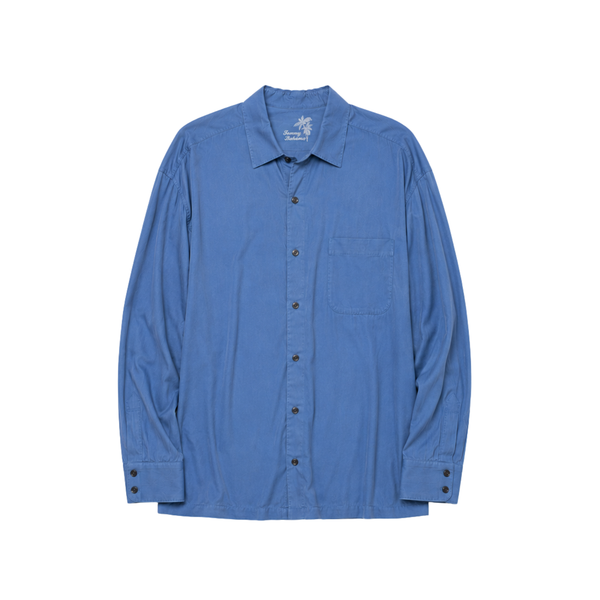 Vintage Tommy Bahama Blue Silk Long Sleeve Button-Up Shirt