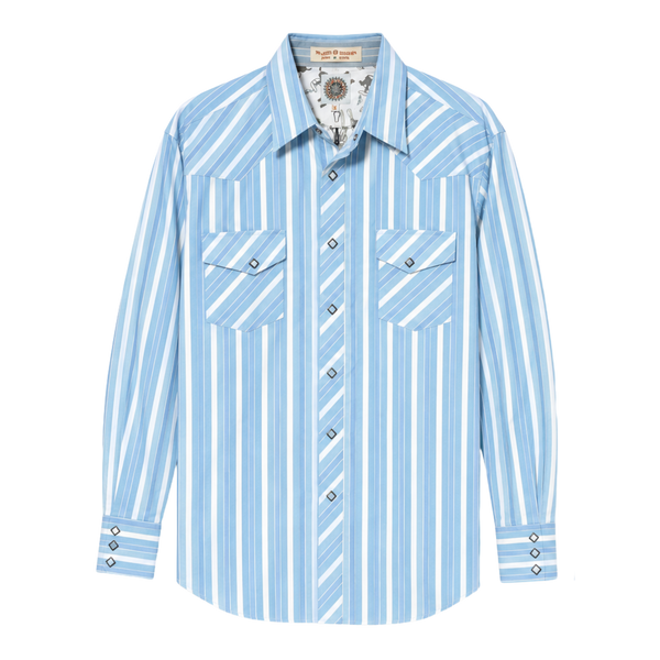 Maxidi Blue Western Long Sleeve Button Up