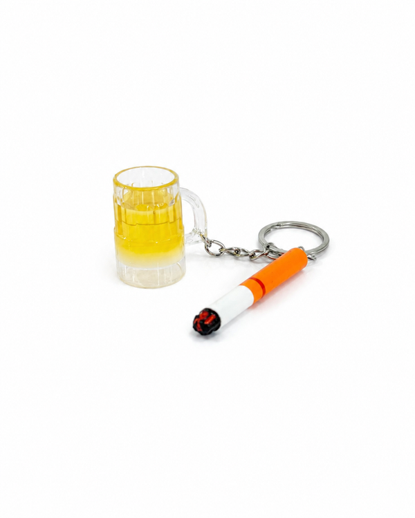 Beer and Cigarette Keychain