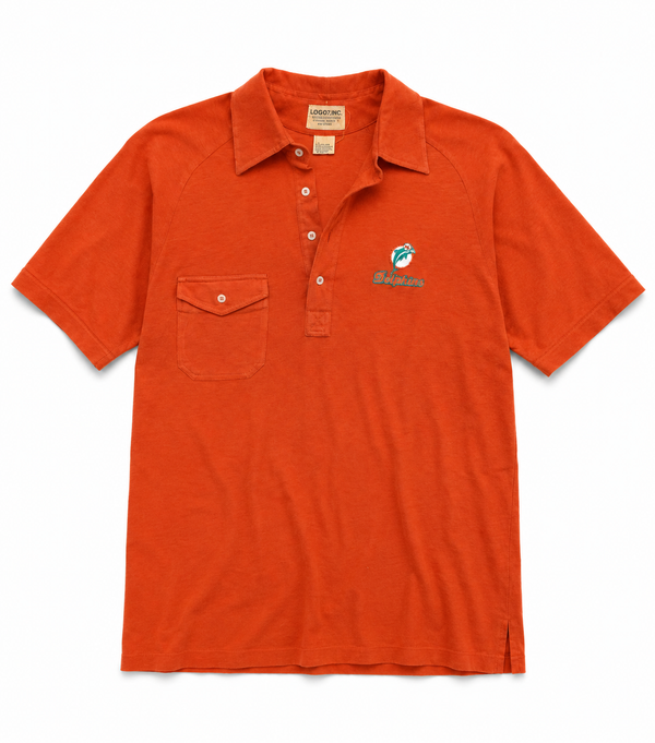 Vintage Miami Dolphins Logo 7 Orange Polo Shirt