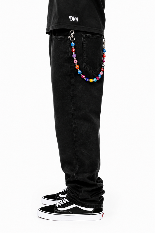 Multicolor Striped 8-Ball Belt Chain
