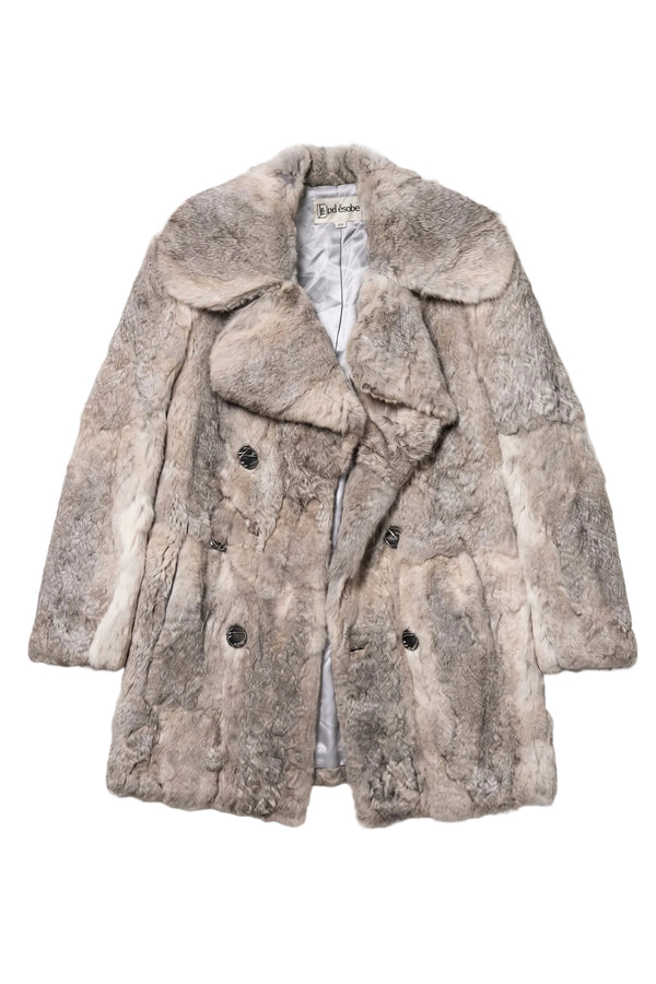 Vintage Joel Eisenburg Luxe Double-Breasted Plush Rabbit Fur Coat