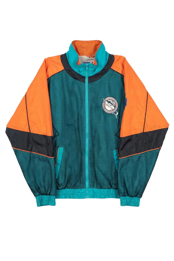 Vintage Florida Marlins MLB Orange and Teal Windbreaker