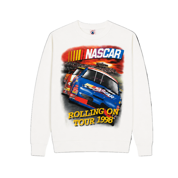 Delta White Nascar Rollin on Tour '98 Crewneck
