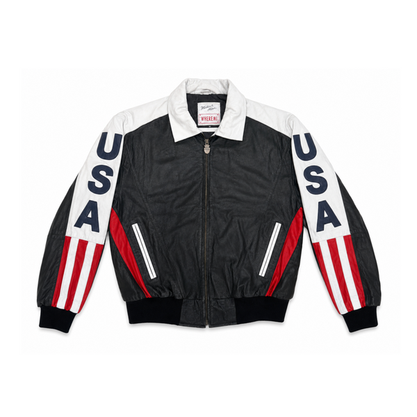 Michael Hoban USA White Collar Leather Jacket