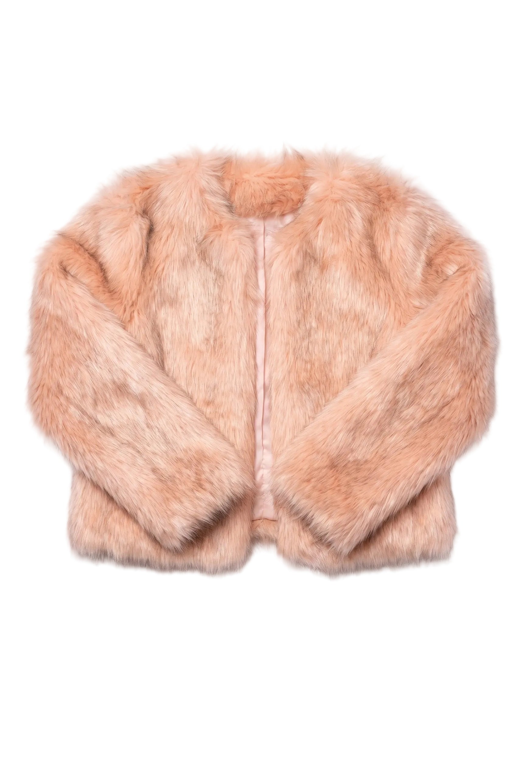 Pink 'Faux Fur' Cropped Jacket — Women's Archive