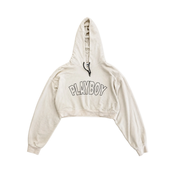 Cropped Playboy Cream Hoodie