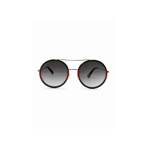 Gucci Green and Red Round Sunglasses