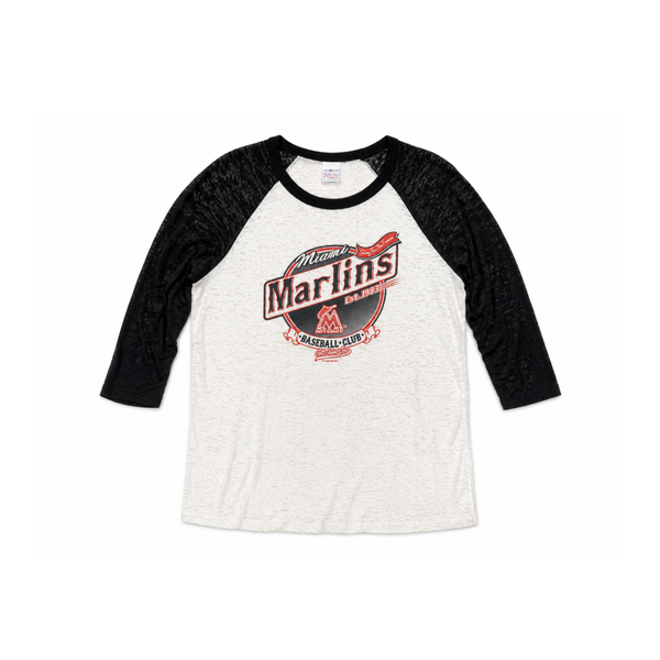 Miami Marlins Burnout Raglan T-Shirt