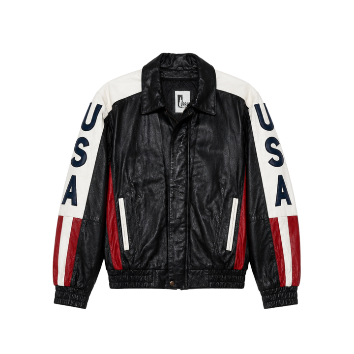Urban Tan USA Black Collar Leather Jacket