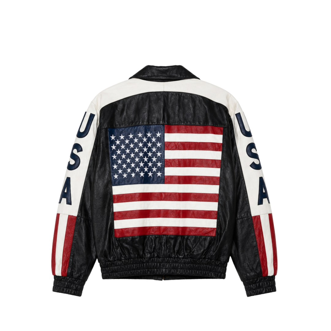 Urban Tan USA Black Collar Leather Jacket