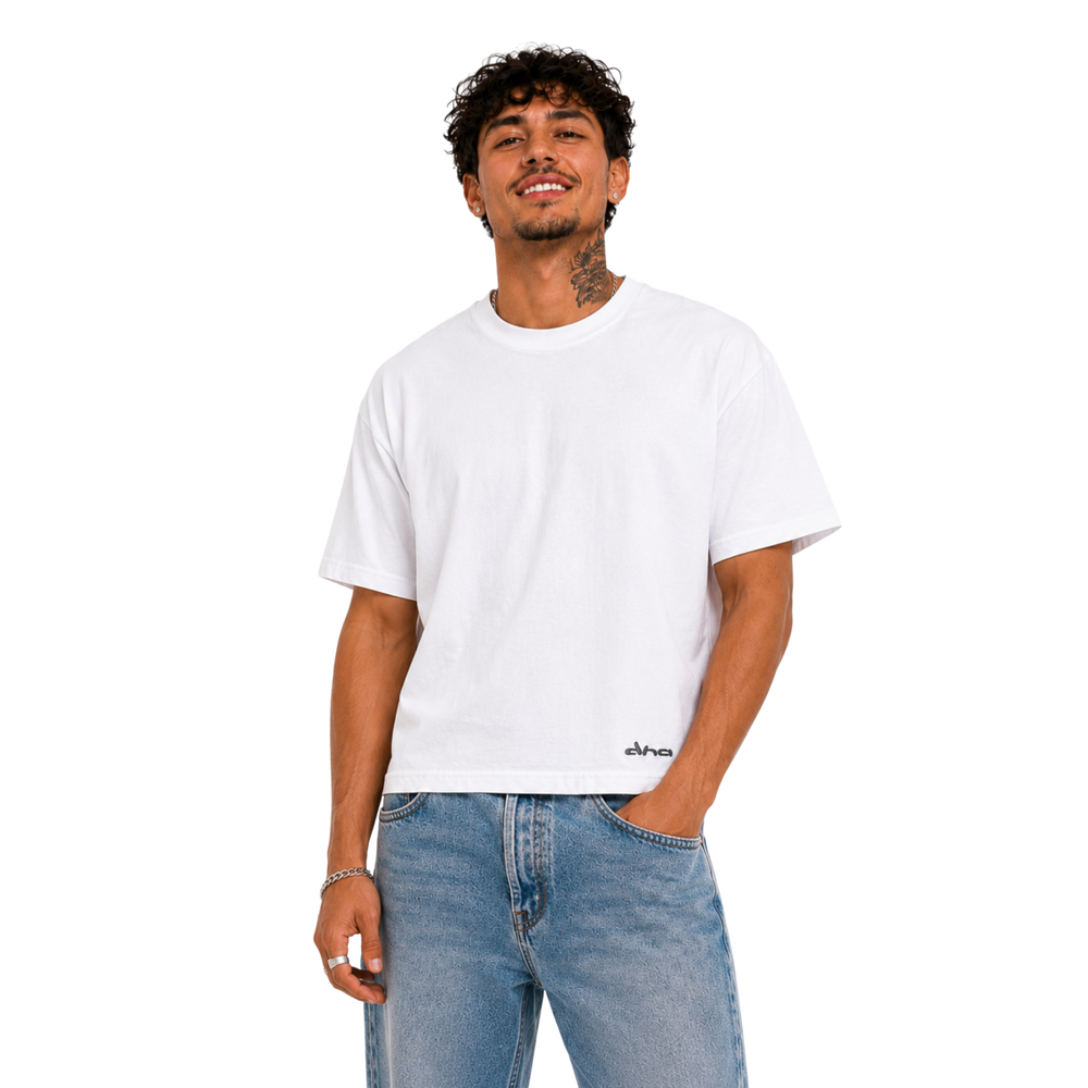DNA Stitch Cropped T-Shirt - Chalk