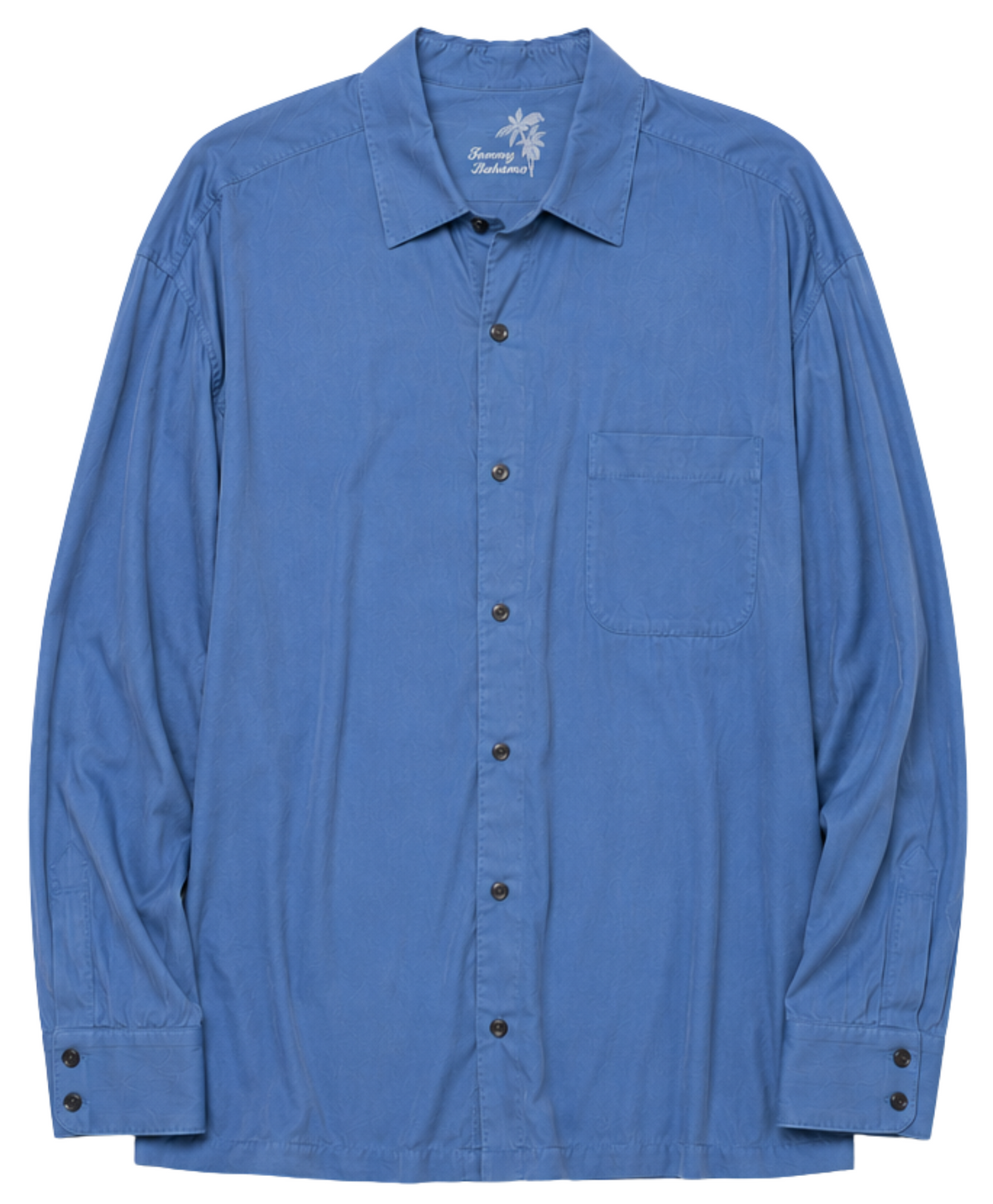 Vintage Tommy Bahama Blue Silk Long Sleeve Button-Up Shirt