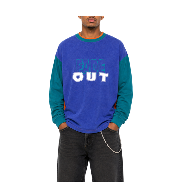 Vintage Fade Out Colorblock Long Sleeve T-Shirt