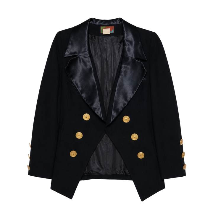 Vintage Kristina Popovitch Black Double-Breasted Blazer
