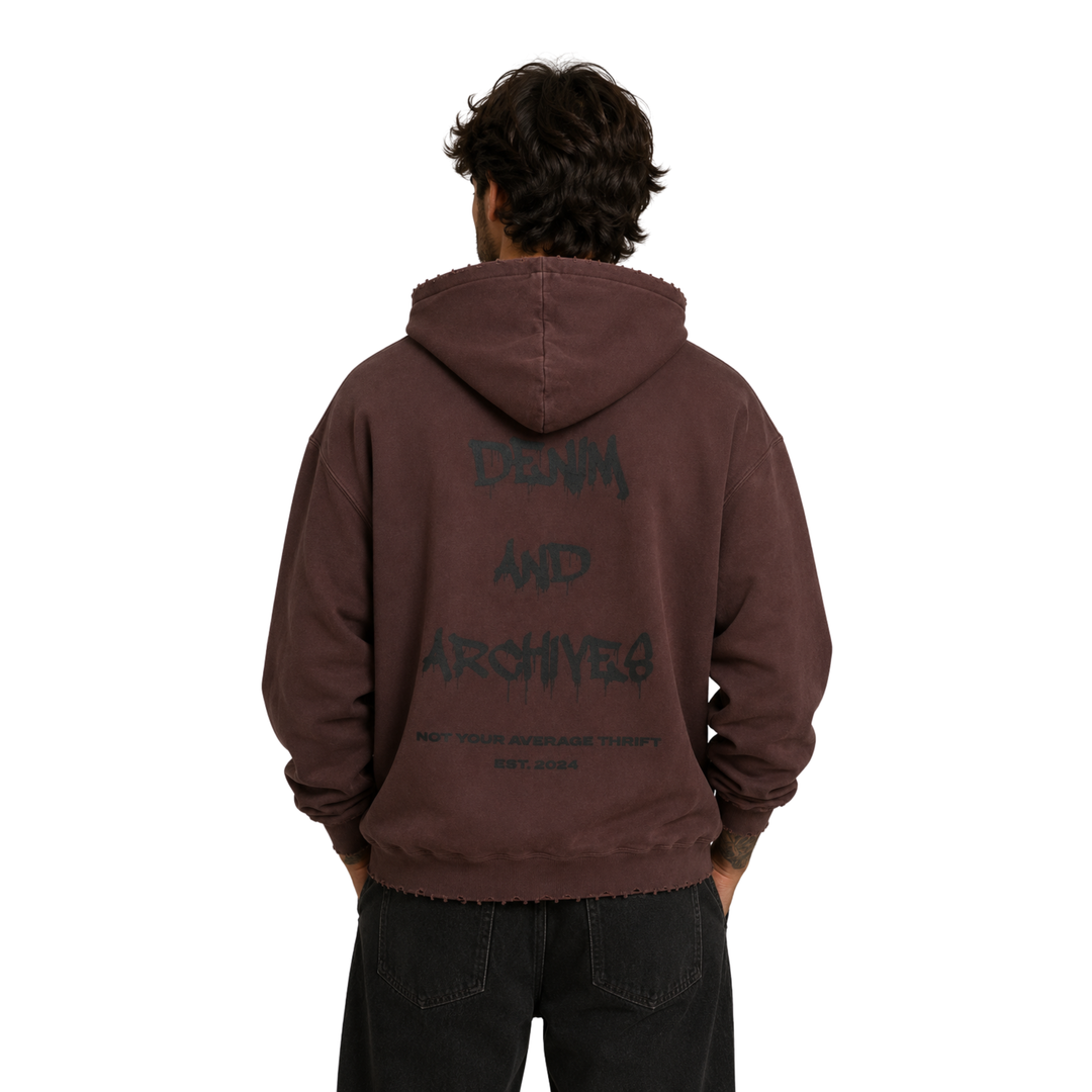 The Overspray Zip Up Hoodie - Tobacco Brown
