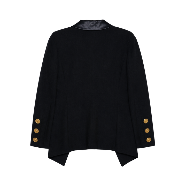 Vintage Kristina Popovitch Black Double-Breasted Blazer