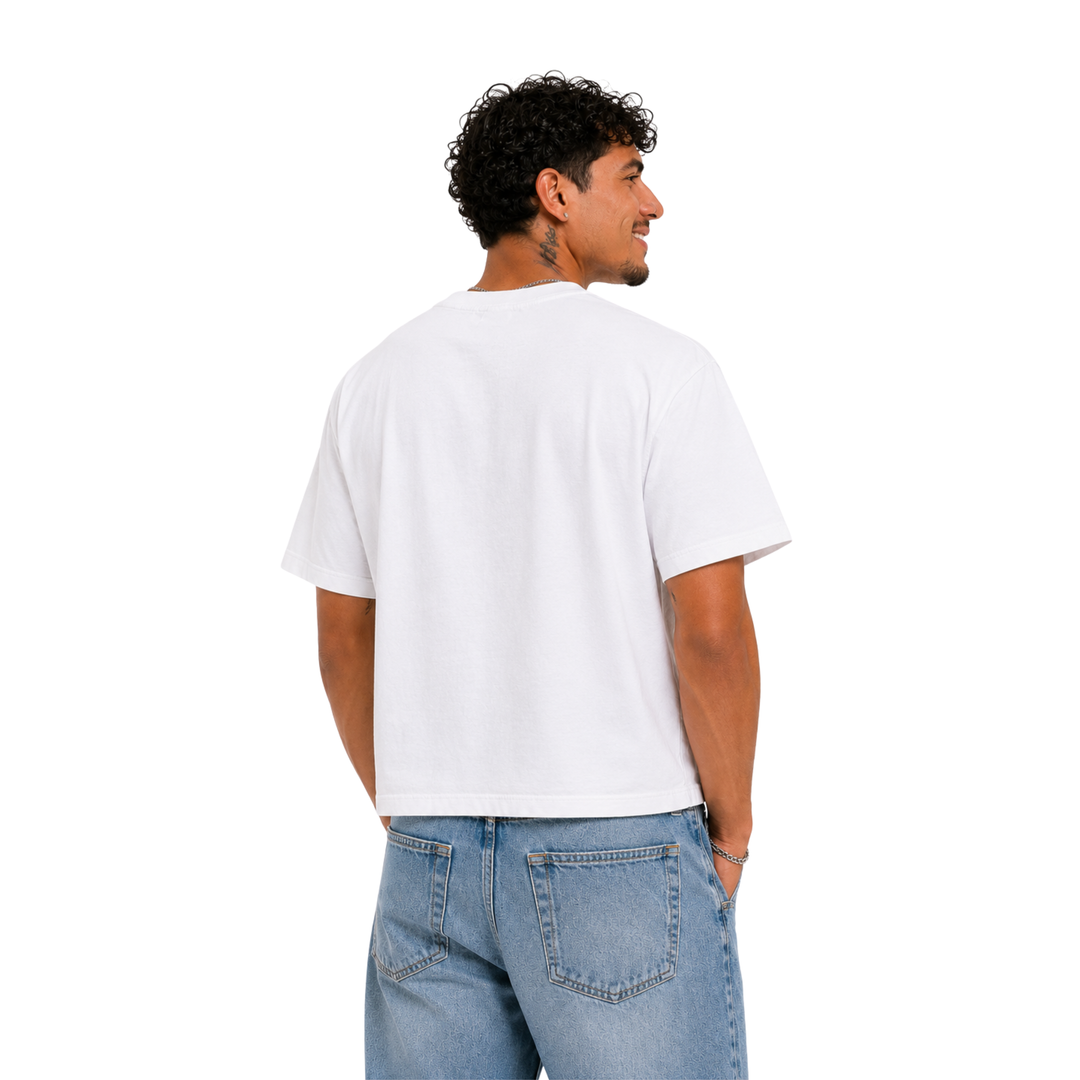 DNA Stitch Cropped T-Shirt - Chalk