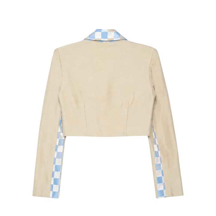 Vintage Marlom Wear Pastel Checkered Cropped Blazer Jacket
