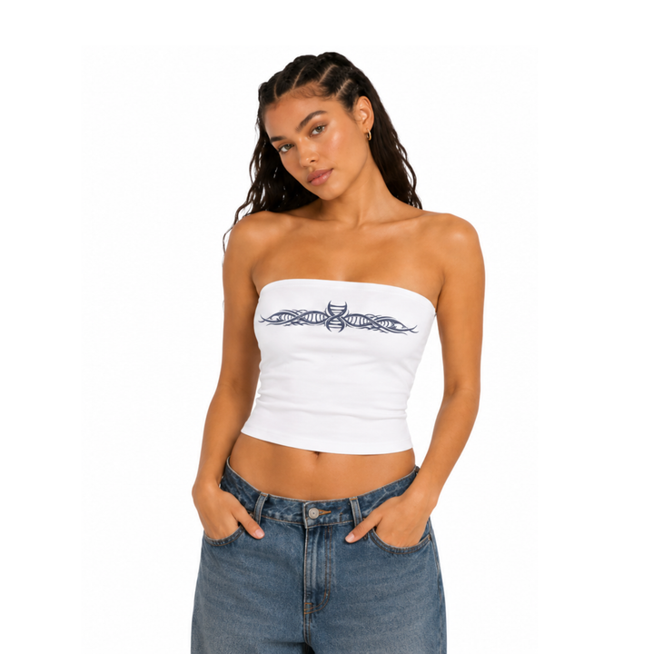 The Femme Crop Tube Top - CHALK