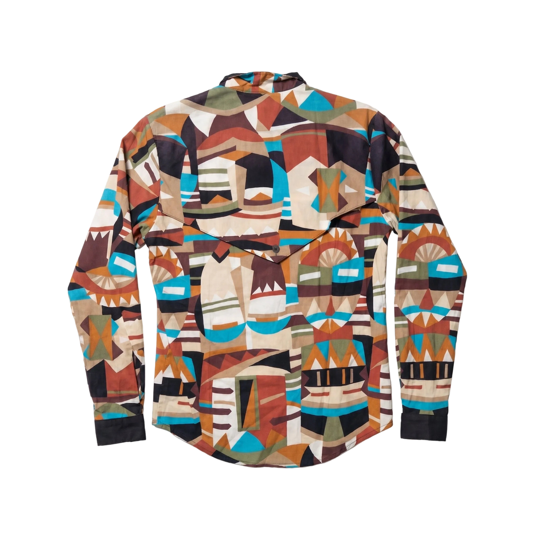 Vintage Roughrider Abstract Western Button Up Shirt