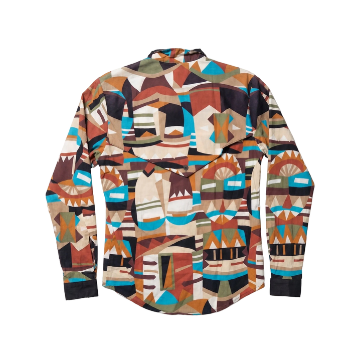 Vintage Roughrider Abstract Western Button Up Shirt