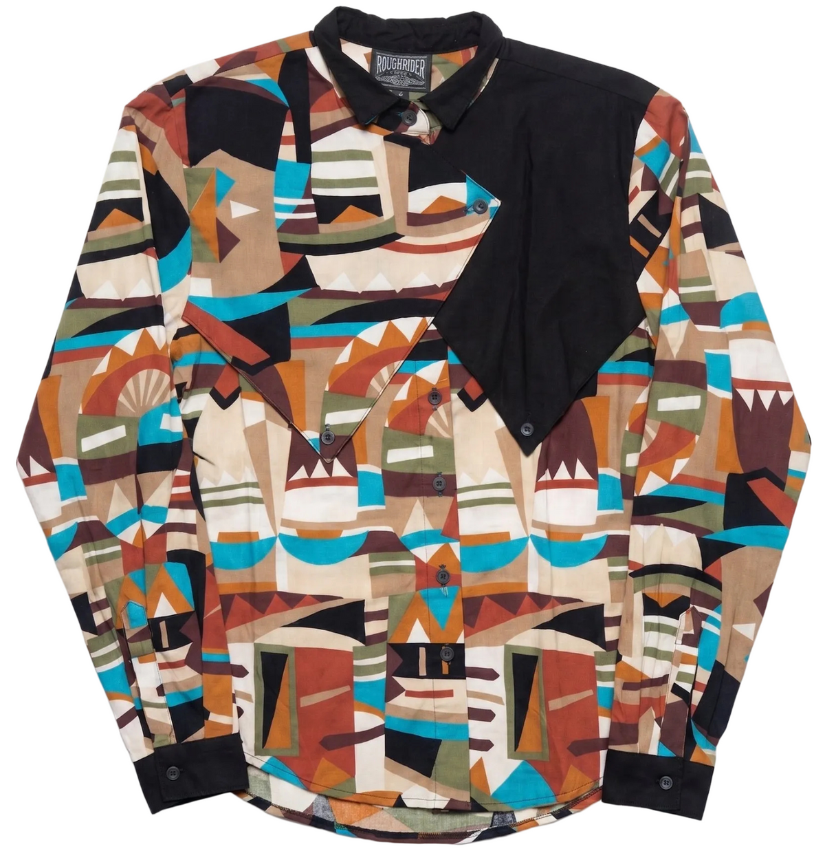 Vintage Roughrider Abstract Western Button Up Shirt