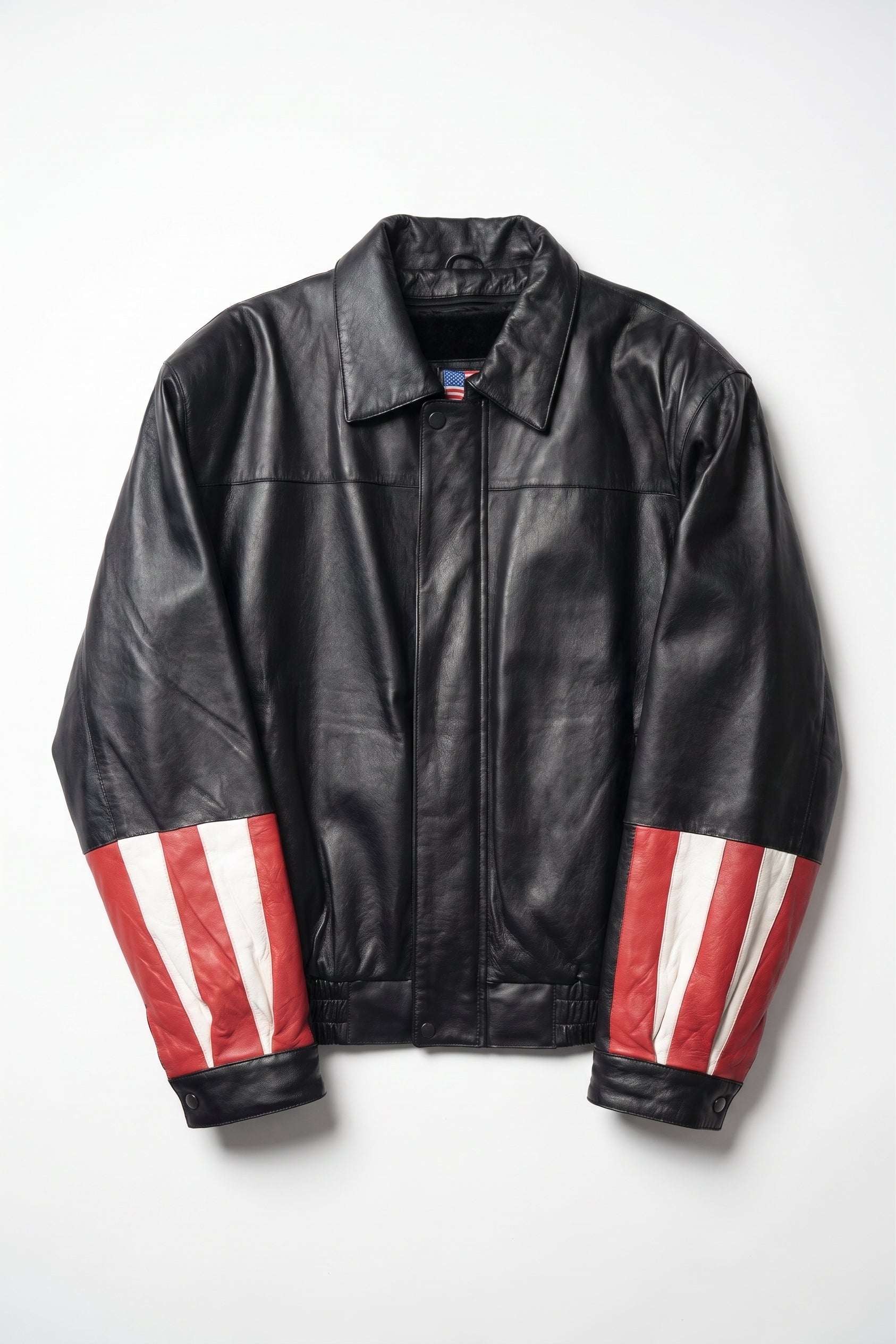 Vintage USA Eagle Leather Jacket – Patriotic Graphic Bomber