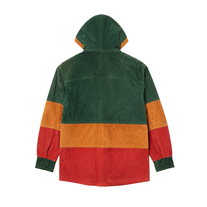Vintage 90s Gitano Color Block Suede Hooded Jacket