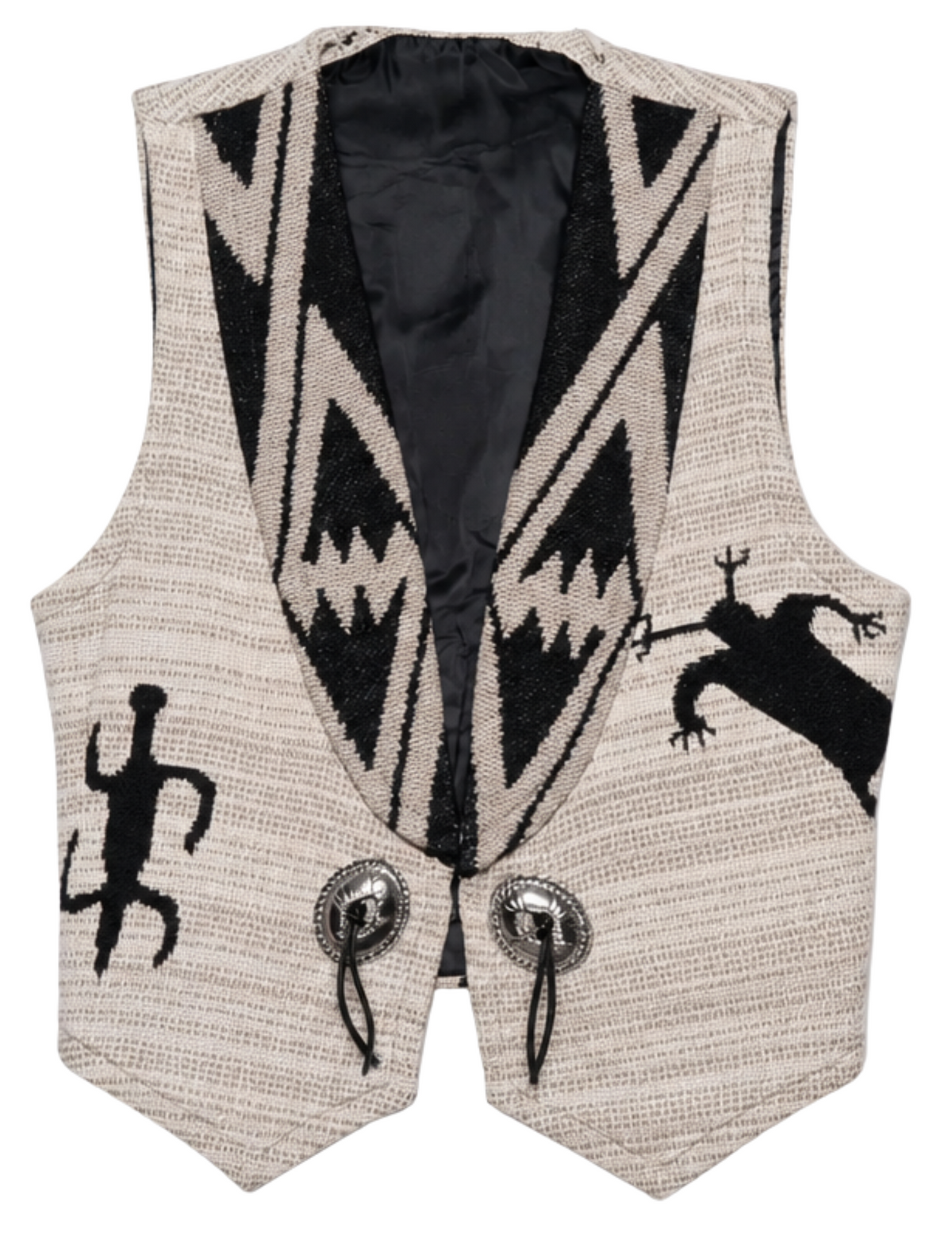 Vintage Southwestern Knit Tribal Pattern Statement Vest