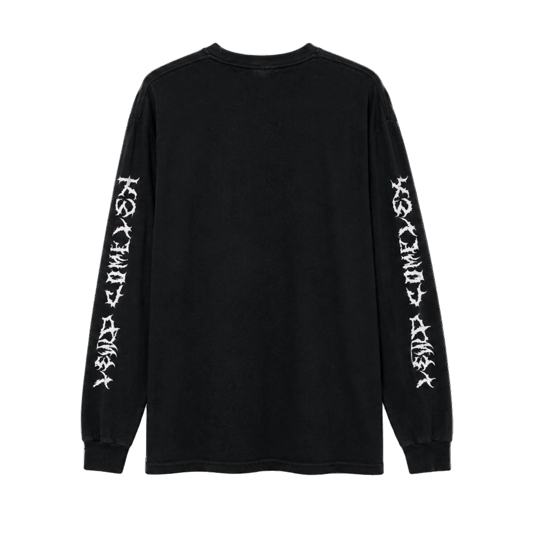 Black Anime Graphic Long Sleeve Tee