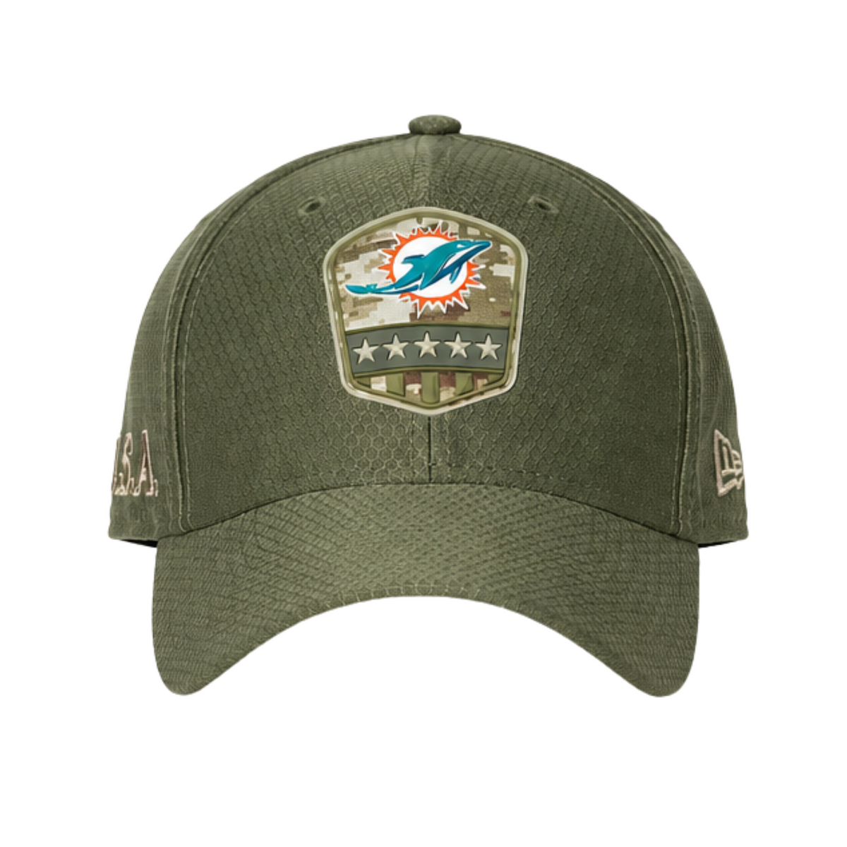 Green 'Miami Dolphins U.S. Military' Non Adjustable Ball Cap