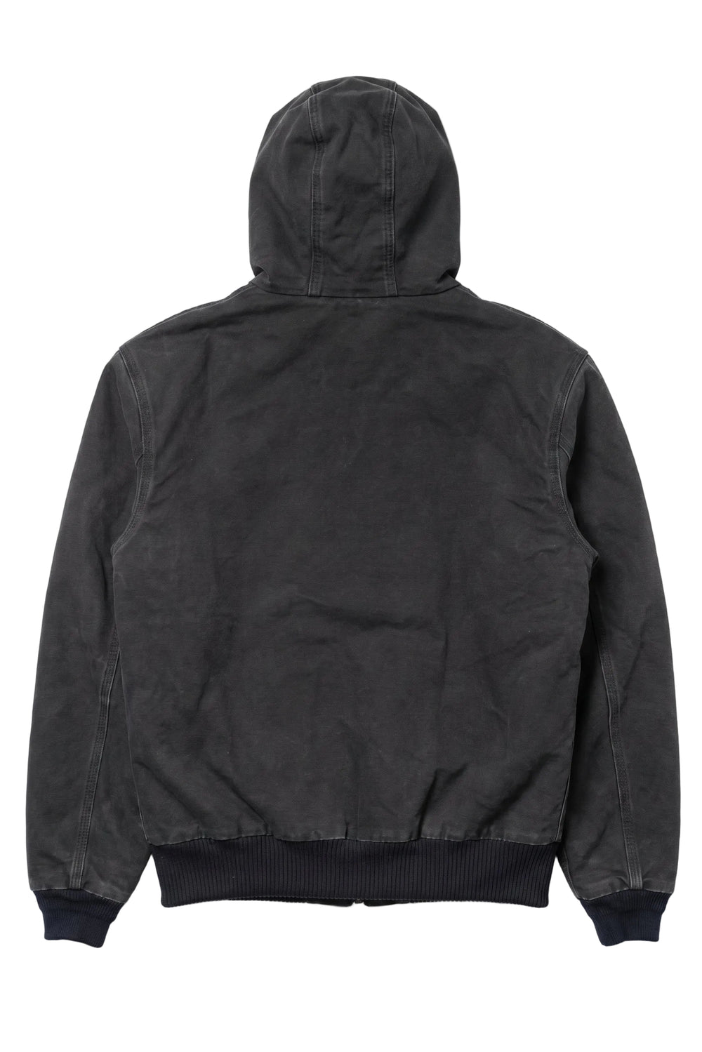 Black hooded jacket on a white background