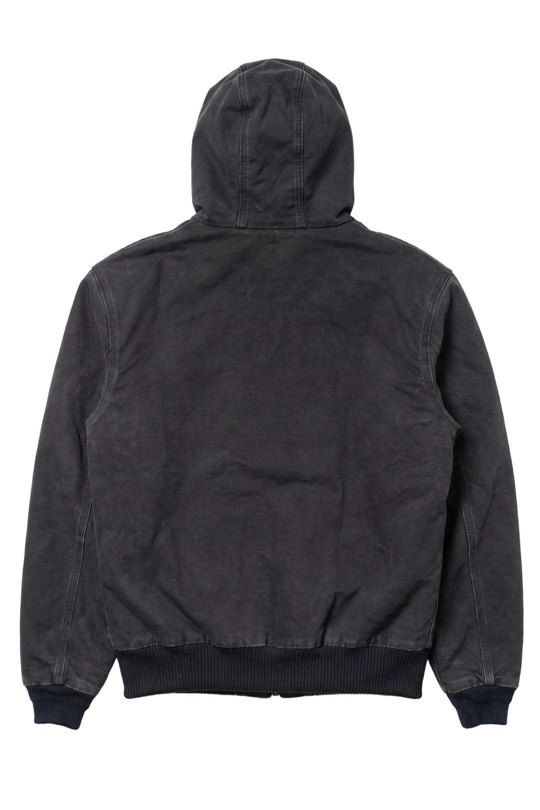 Black hooded jacket on a white background