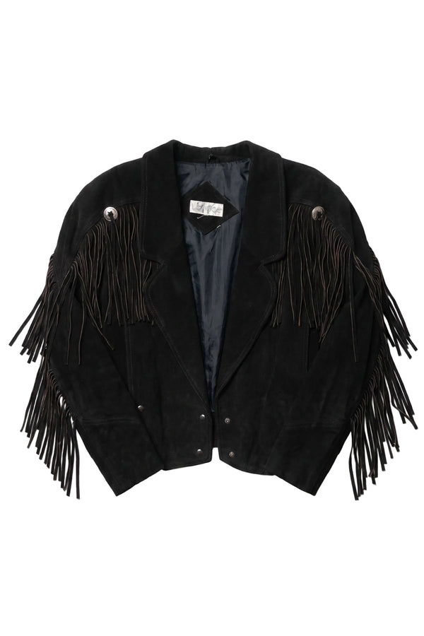 Laurice Black Fringe Leather Jacket