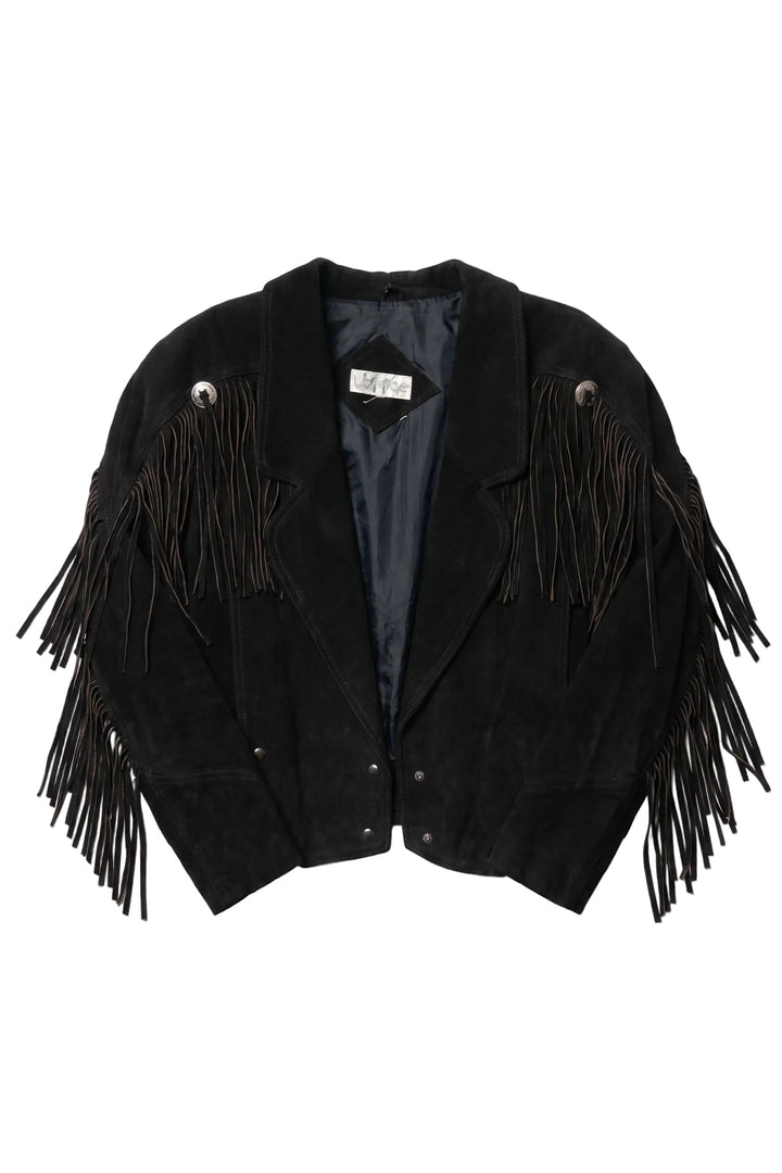 Laurice Black Fringe Leather Jacket