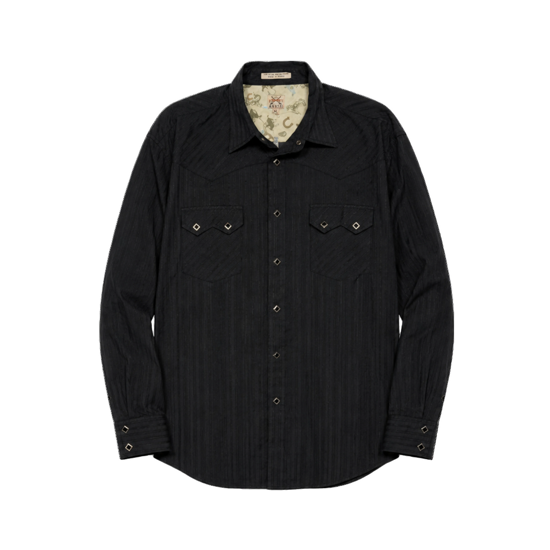 Maxidi Black Western Long Sleeve Button Up