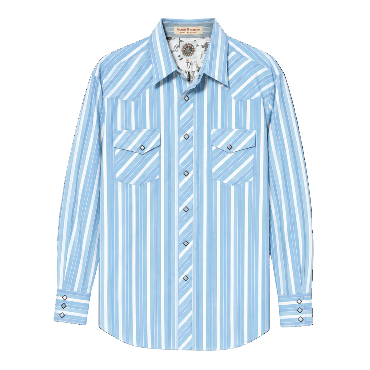Maxidi Blue Western Long Sleeve Button Up