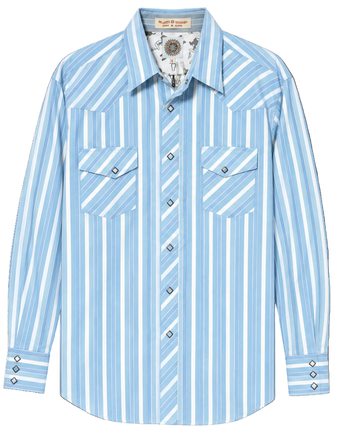 Maxidi Blue Western Long Sleeve Button Up