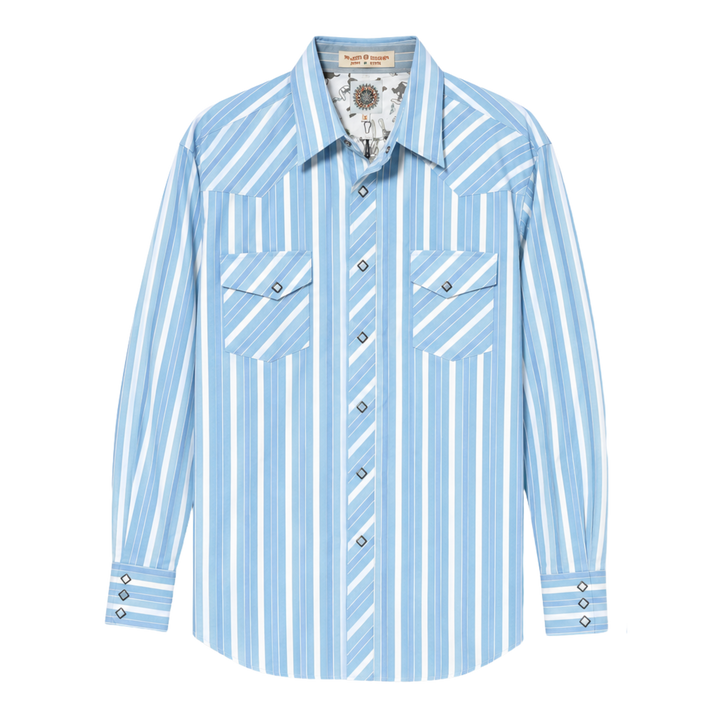 Maxidi Blue Western Long Sleeve Button Up