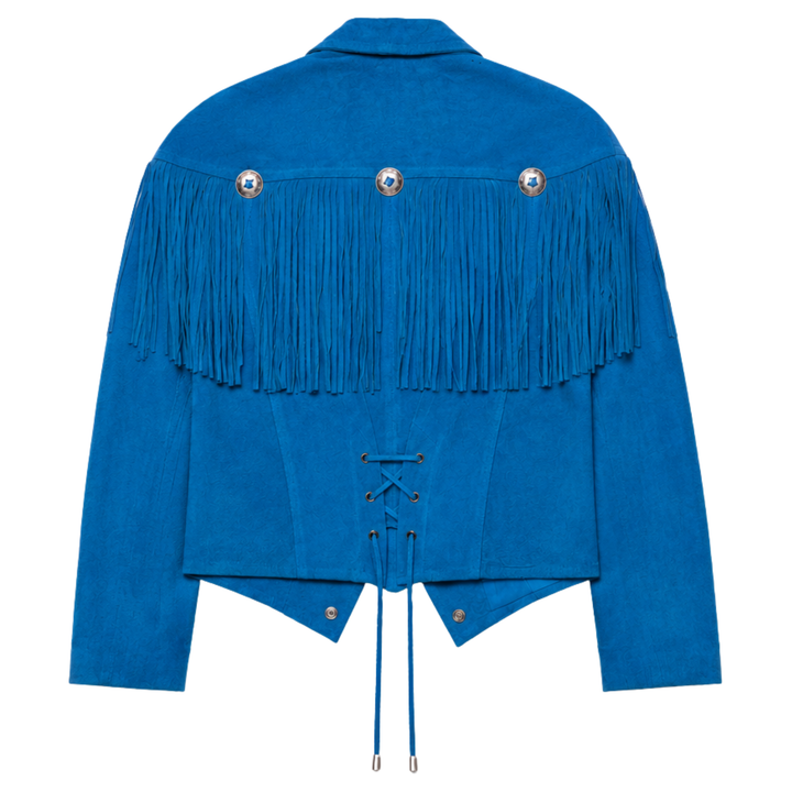 Vintage Rock Creek Electric Blue Fringe Western Jacket