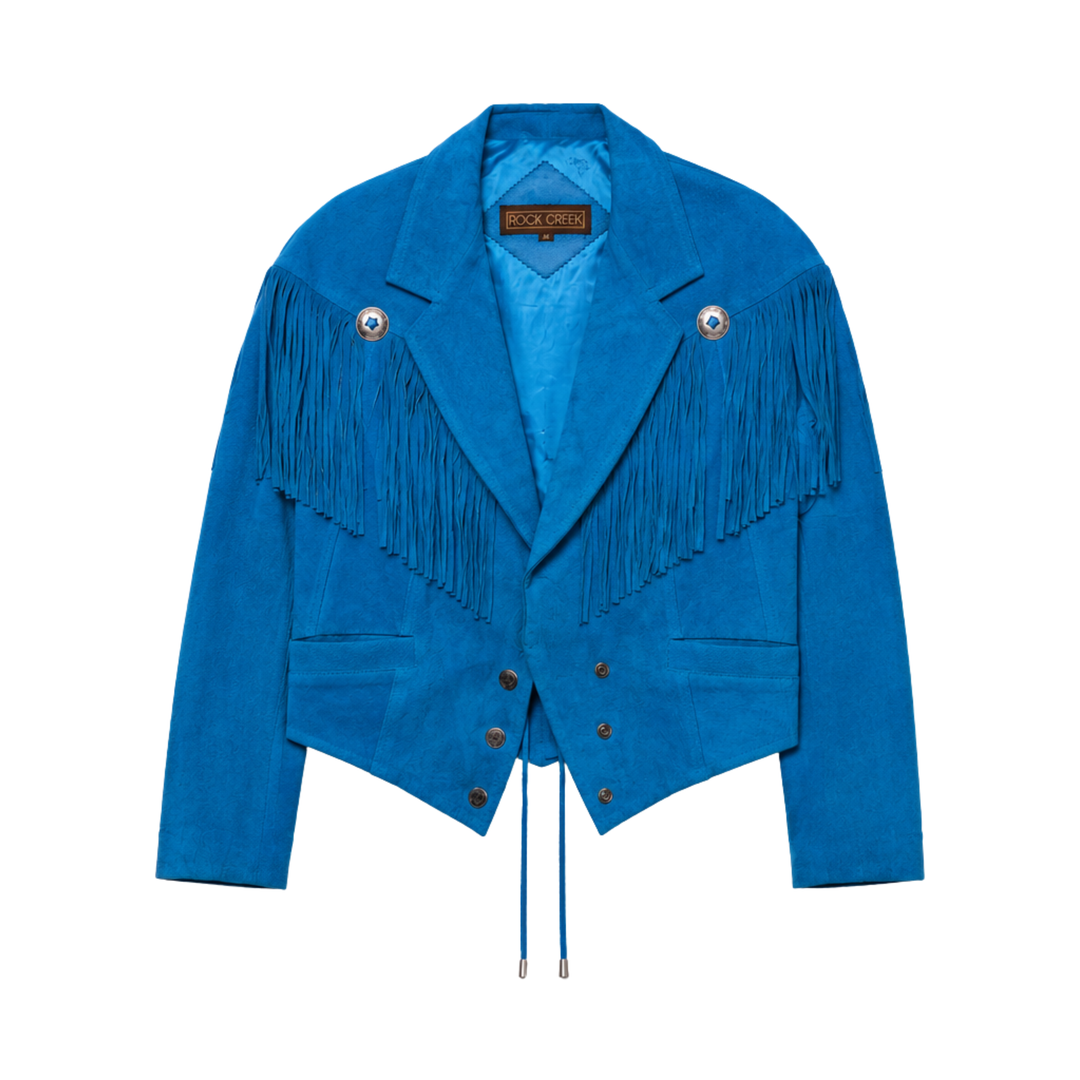 Vintage Rock Creek Electric Blue Fringe Western Jacket