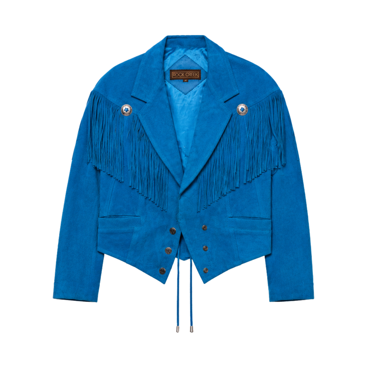 Vintage Rock Creek Electric Blue Fringe Western Jacket