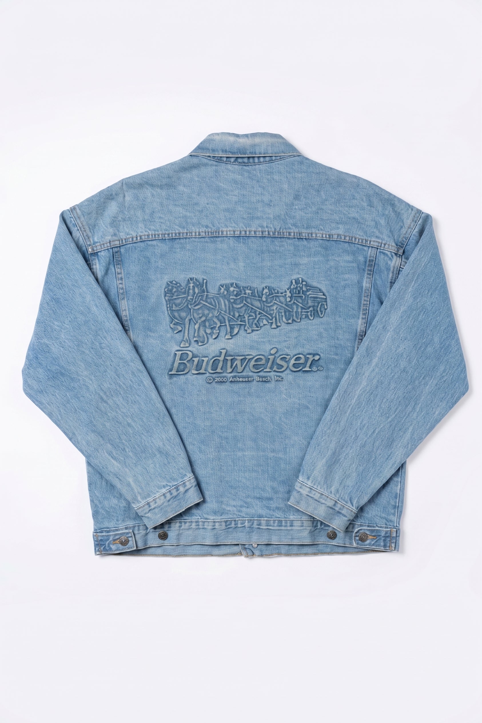 Vintage Budweiser Embossed Denim Jacket