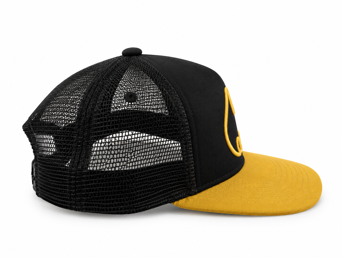 90s Black & Yellow Six Flags 'Batman' Trucker Hat