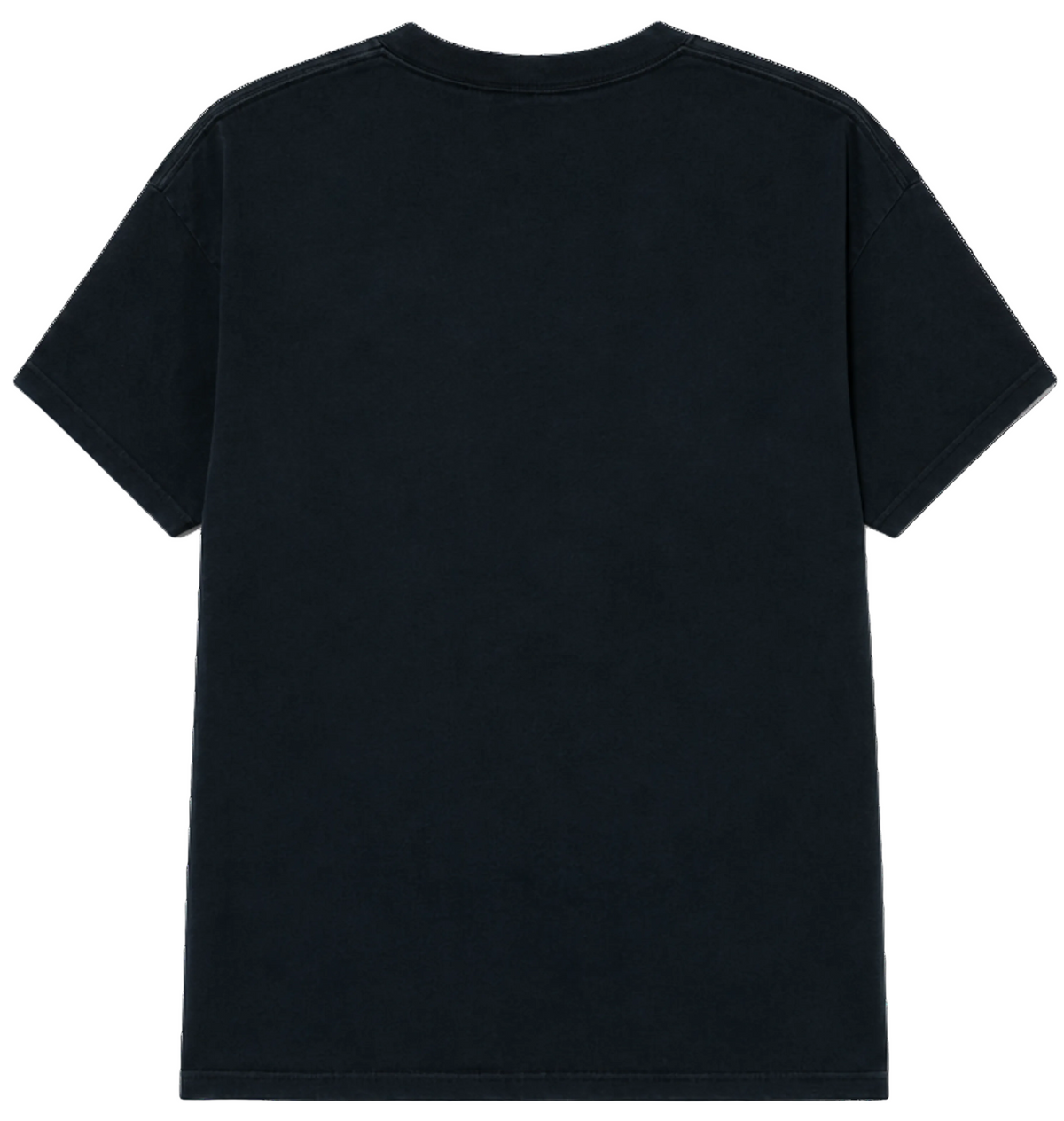 Black t-shirt on a white background