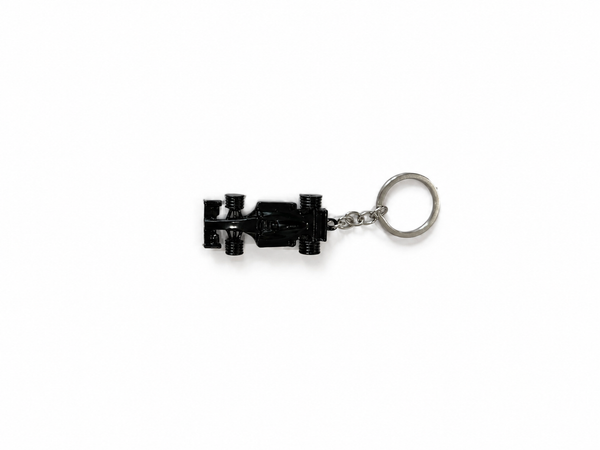 Black Metal Racing Car Keychain