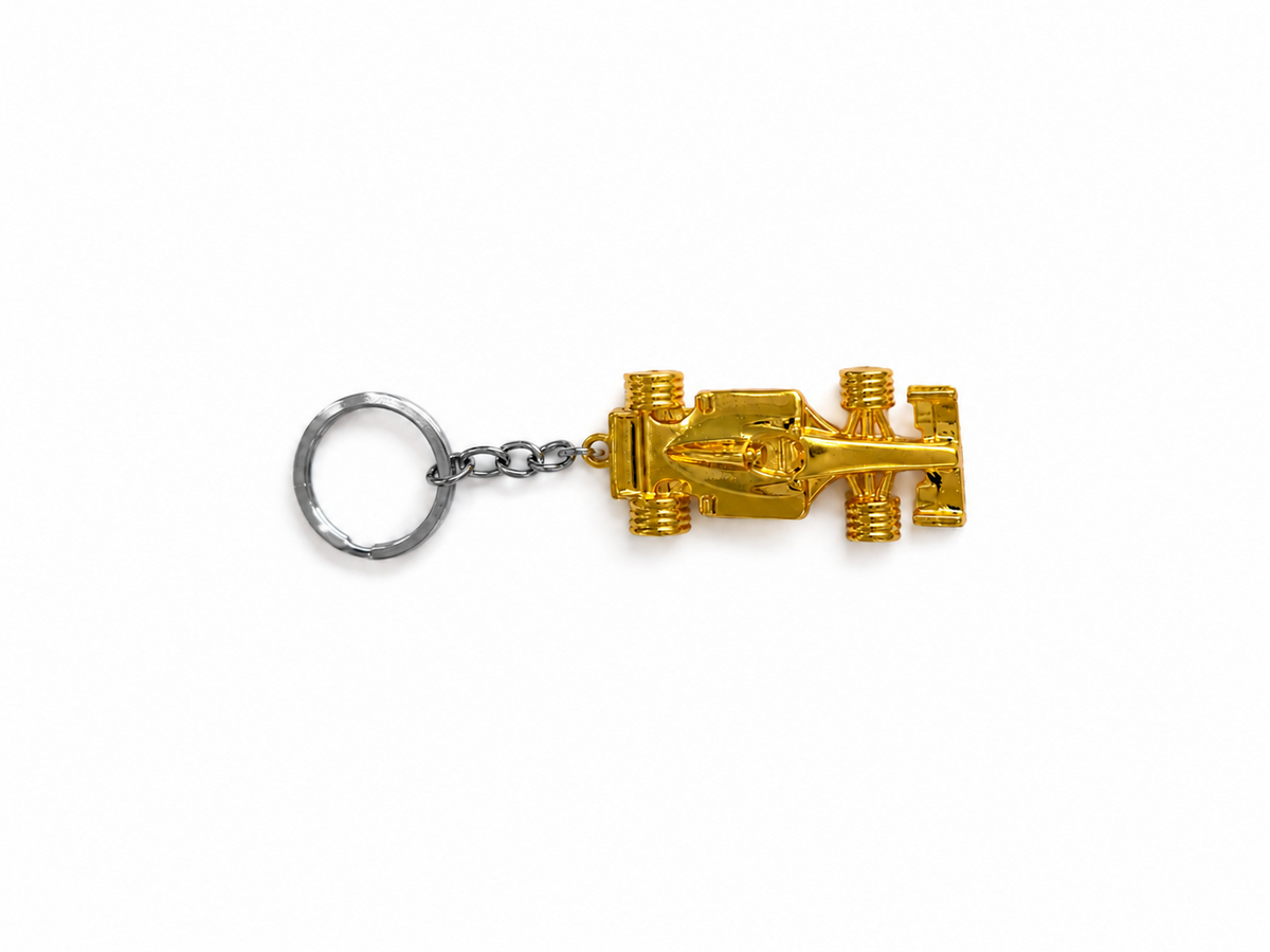 Gold Metal racing Car Keychain