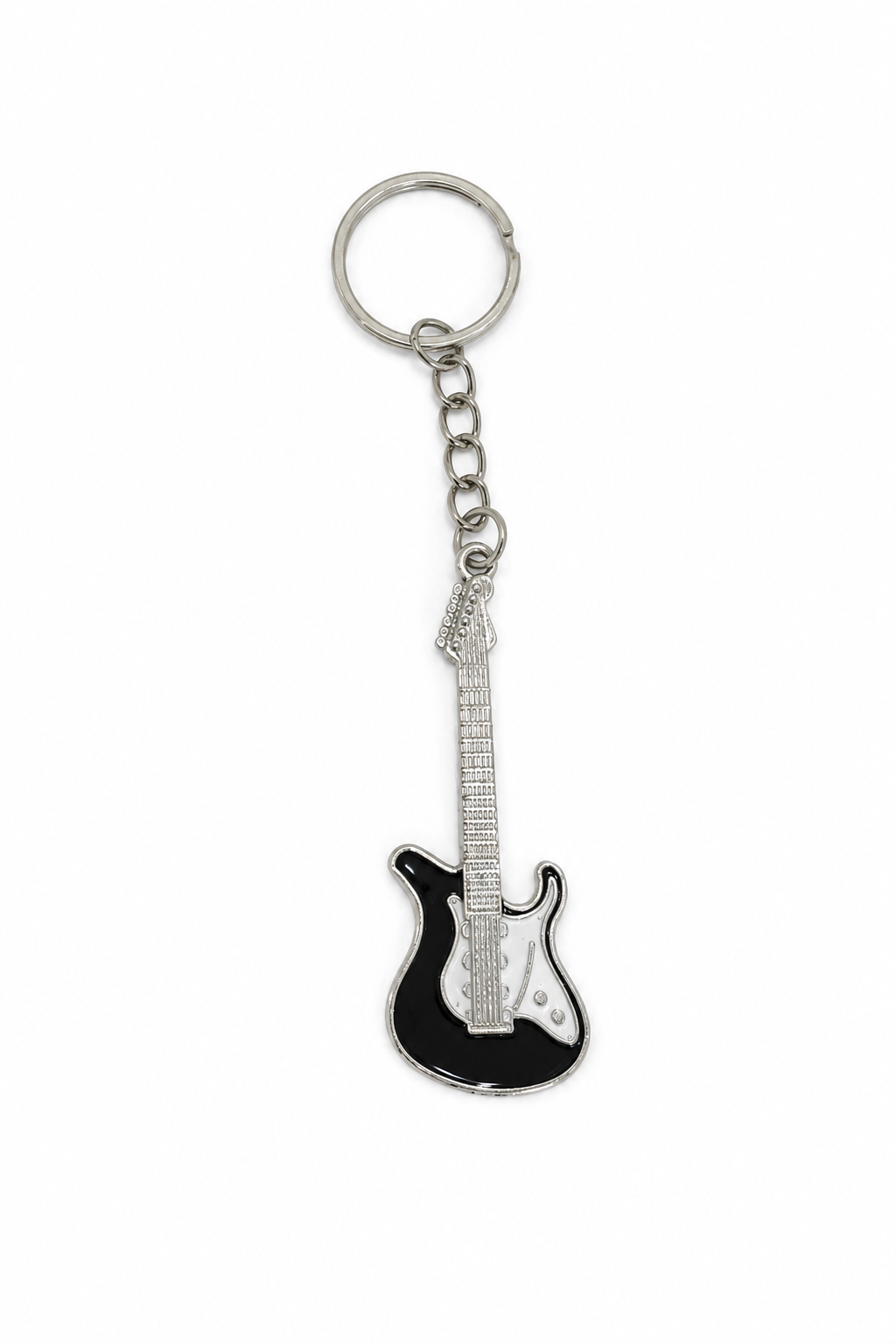 Black Electric Guitar Keychain