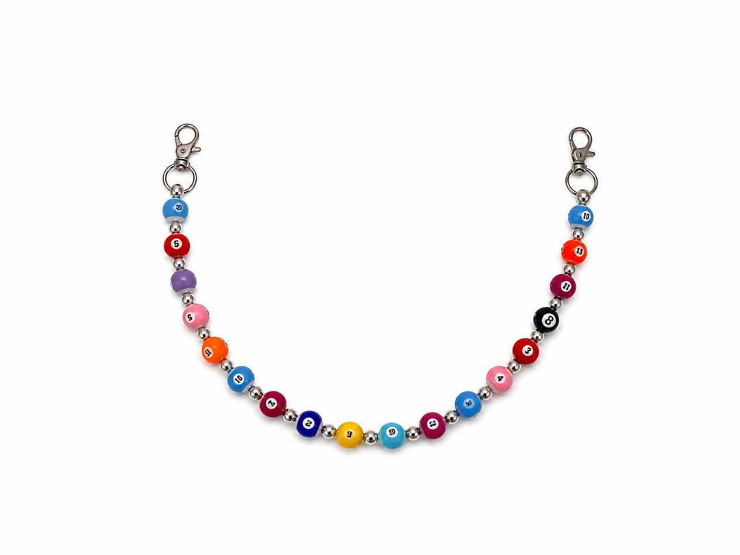 Multicolor Striped 8-Ball Belt Chain